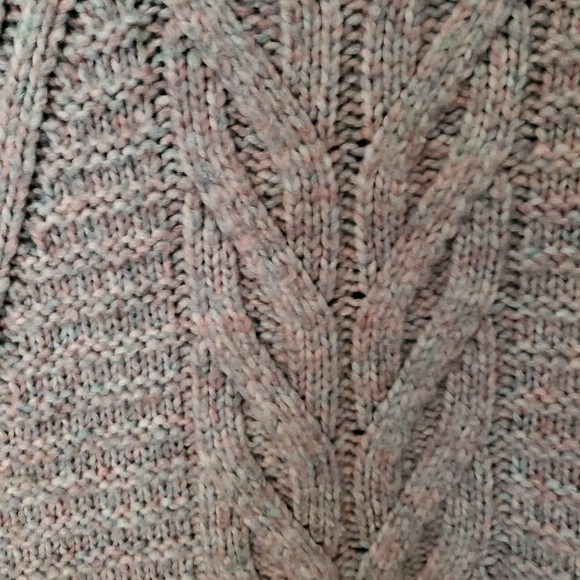 49. Express Pastel Knit Turtle Neck Sweater Lace Up Sleeve Size M - Picture 5 of 11